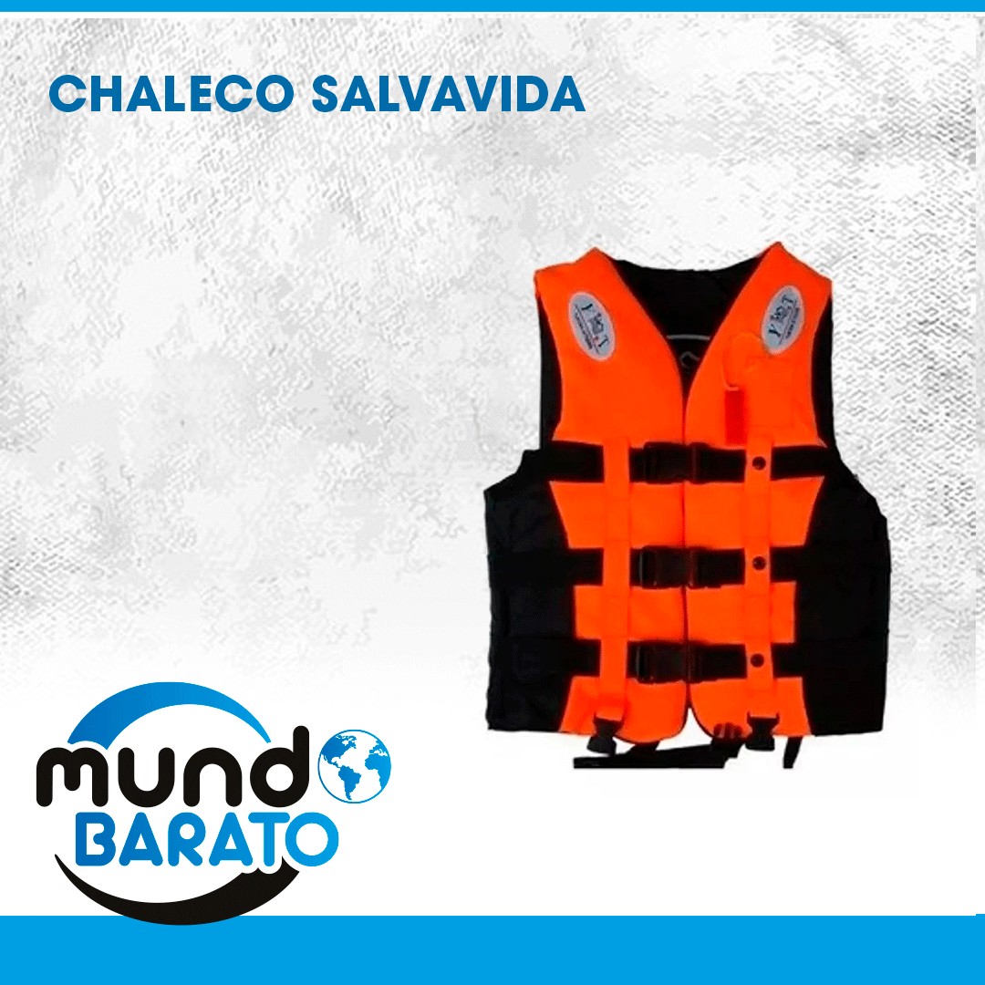 deportes - Chaleco salvavidas adulto + silbato supervivencia yate tour  0