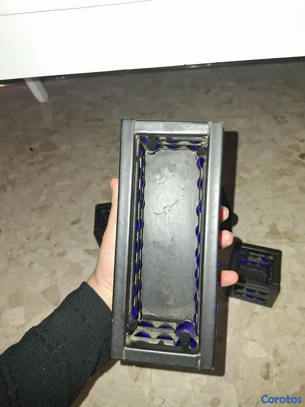decoración y accesorios - 🔷✨ Set Decorativo de Metal y Esferas de Vidrio Azul 🏠 6