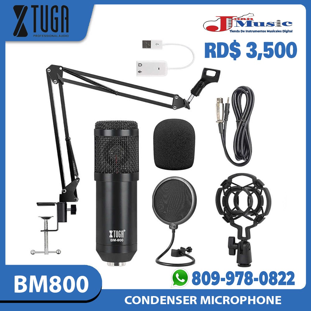 instrumentos musicales - Microfono condensador TUGA Modelo :BM800 con accesorios musicales. 