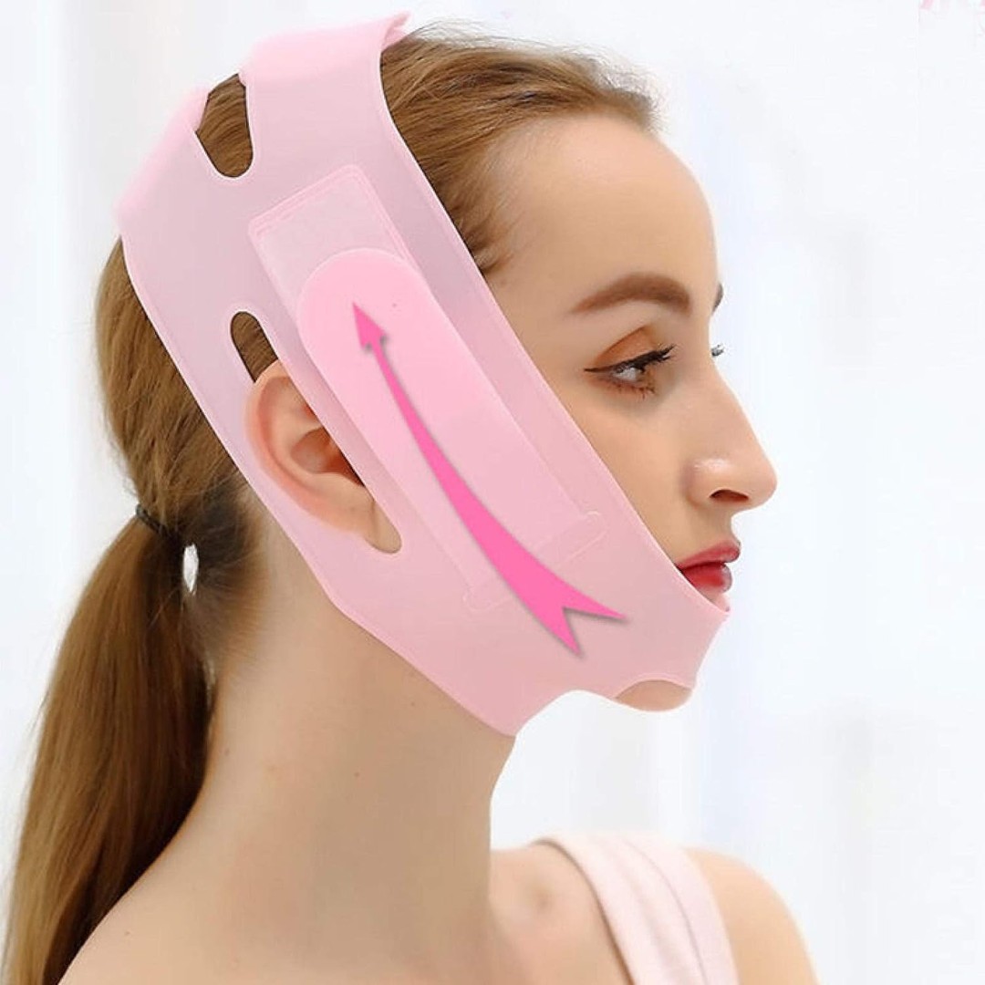 salud y belleza - Faja facial de silicona en forma de V para adelgazar el cuello y barbilla 4