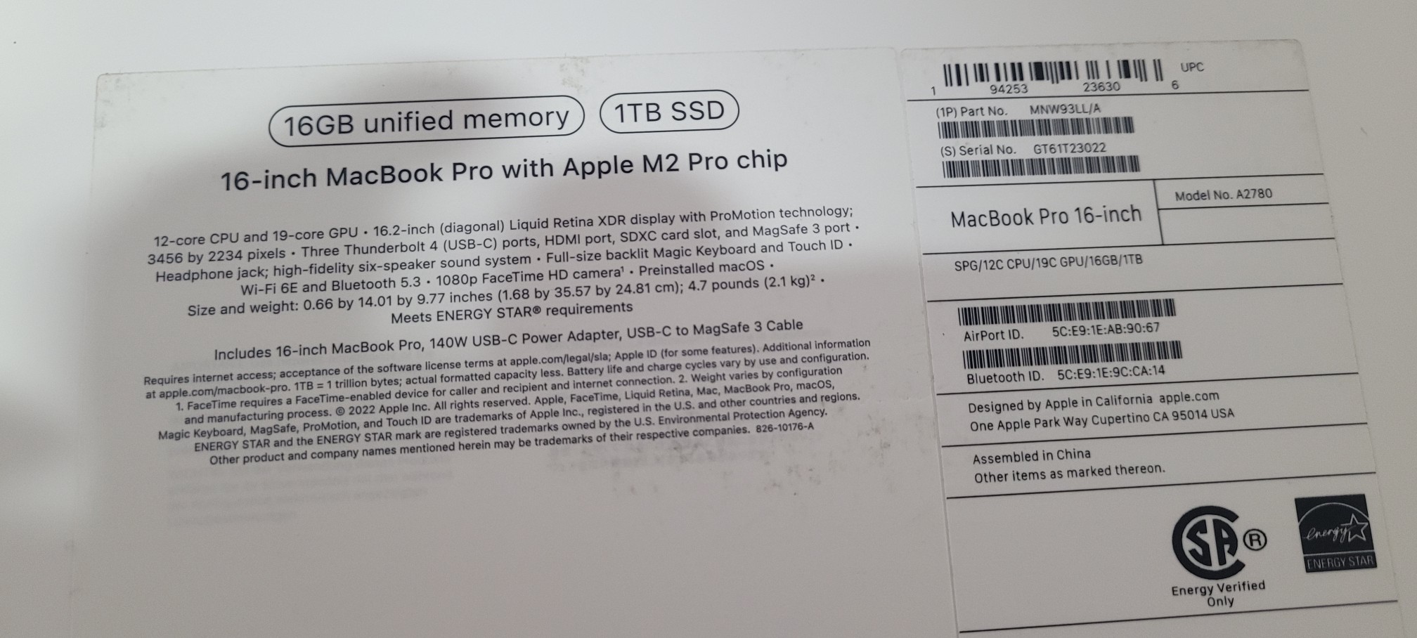 computadoras y laptops - Macbook Pro M2 Pro 16.2 Pulg Ram 16gb Disco 1000gb SSD Solido Nueva de Caja 1