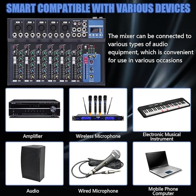 camaras y audio - Mezcladora de sonido audio de 7 canales - U2 2