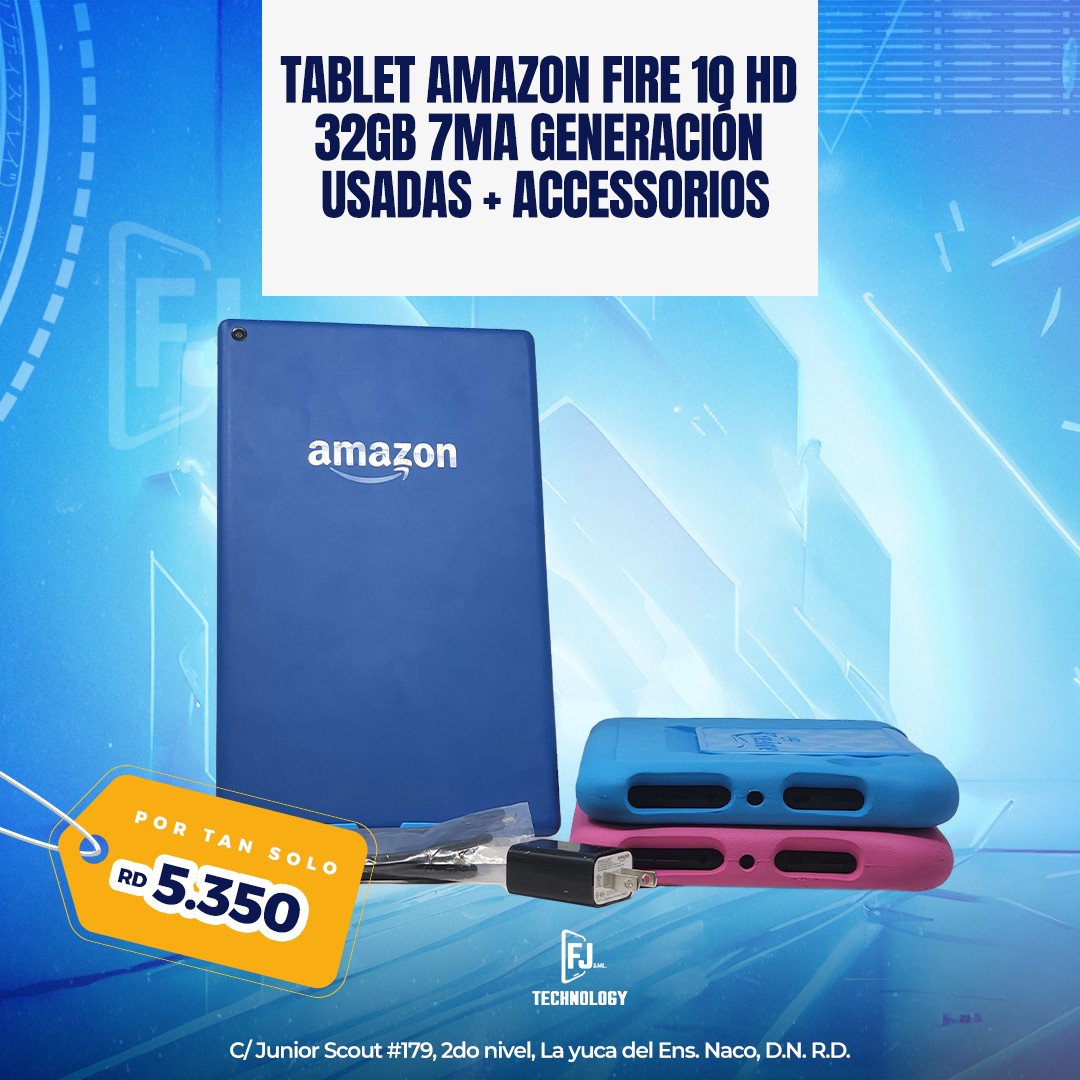 celulares y tabletas - ESPECIAL TABLET AMAZON FIRE 10 HD 32GB CON PLAY STORE + COVER
