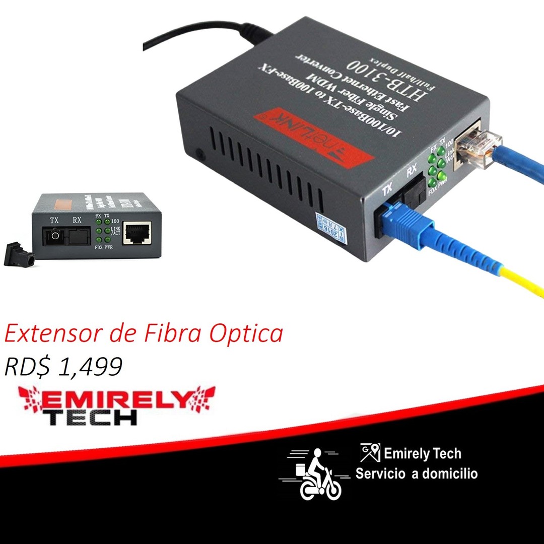 otros electronicos - Convertidor extensor de fibra optica optico a RJ45 adaptador Óptico WDM Monomodo