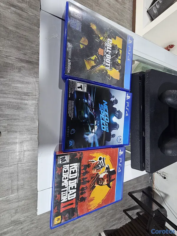 consolas y videojuegos - Consola Playstation 4, 3 juegos, 1 Mando  3