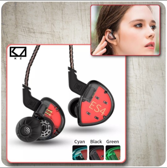 accesorios para electronica - Auricular profesional KZ ES4monitor de música in-ears.