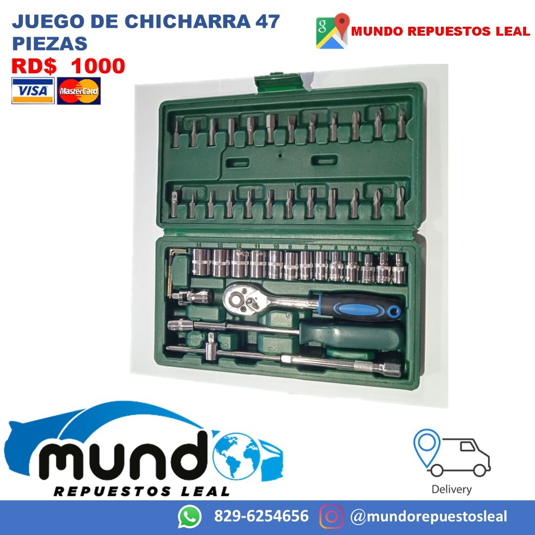 herramientas, jardines y exterior - Kit de chicharra 47 pcs, perfectas para desarmar un carro completo  2