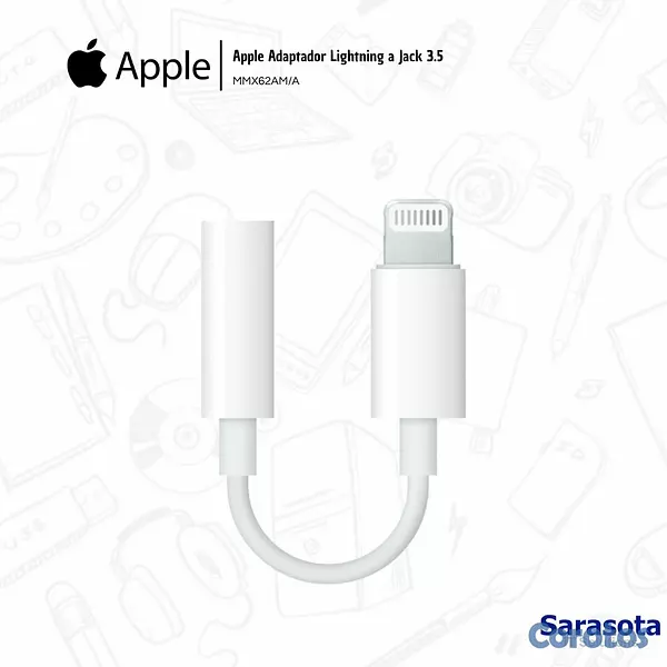accesorios para electronica - Apple Adaptador Lightning a Jack 3.5 MMX62AM/A 2