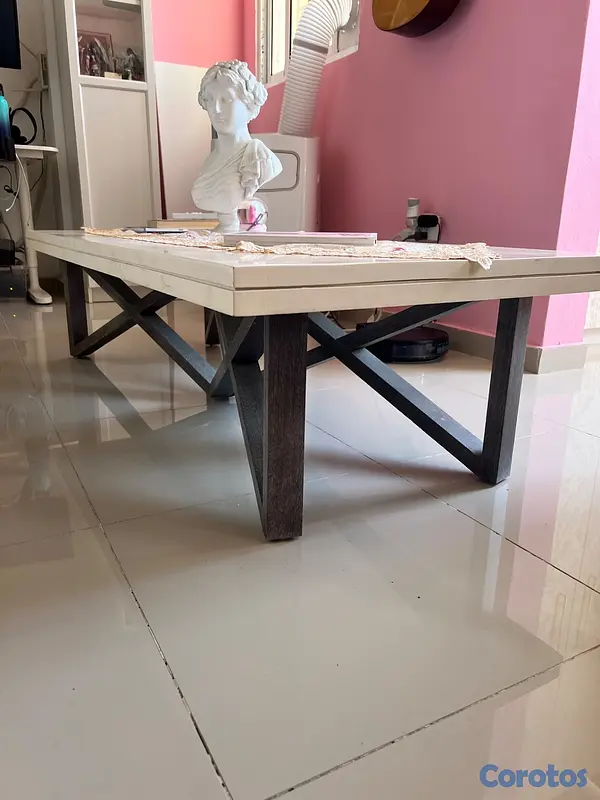 muebles y colchones - Mesa de centro (coffee table) Grande color beige e 3