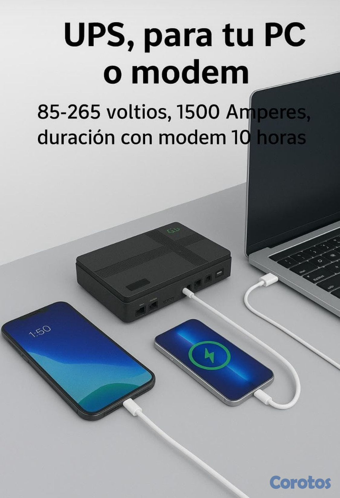 accesorios para electronica - UPS portátil 
2 salidas de voltaje 
batería 10 horas para router
