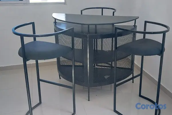 muebles y colchones - Barra moderna con 3 sillas altas – diseño elegante 3