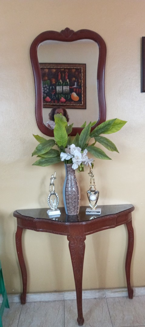 decoración y accesorios - Credenza Preciosa en madera Caoba con espejo  8
