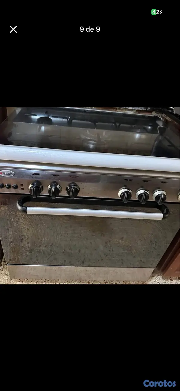 cocina - ESTUFA USADA DE 30 CROMADA 5 HORNILLAS GRATINADOR MÁS HORNO  3