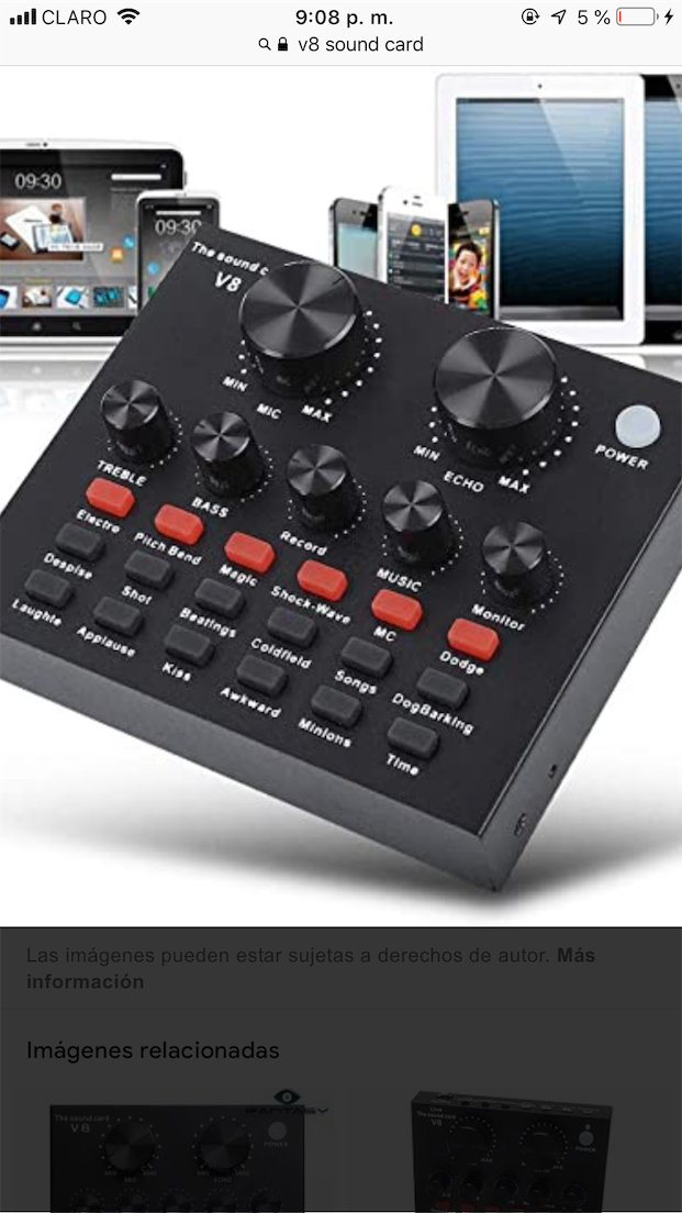 computadoras y laptops - Vendo tarjeta de sonido con bluttu recargable con efectos para estudio de gra