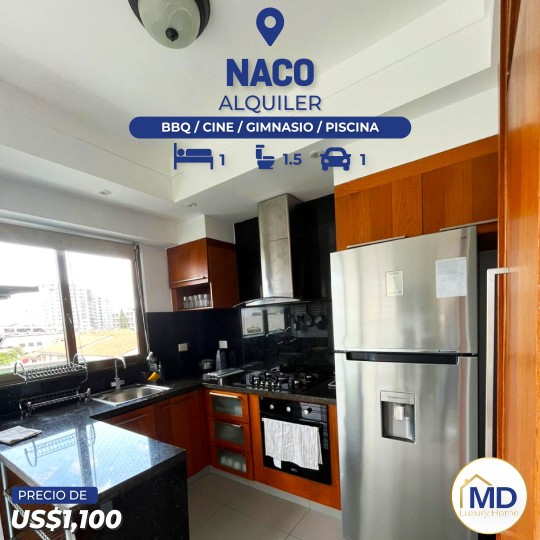 apartamentos - Renta de Apartamento Amueblado ubicado en Naco