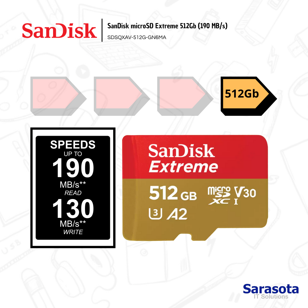 accesorios para electronica - MicroSD 512Gb SanDisk Extreme (190 MB/s)