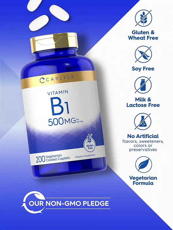 Salud y Equipamiento Médico - Vitamina B1 500mg (tiamina) Carlyle 5