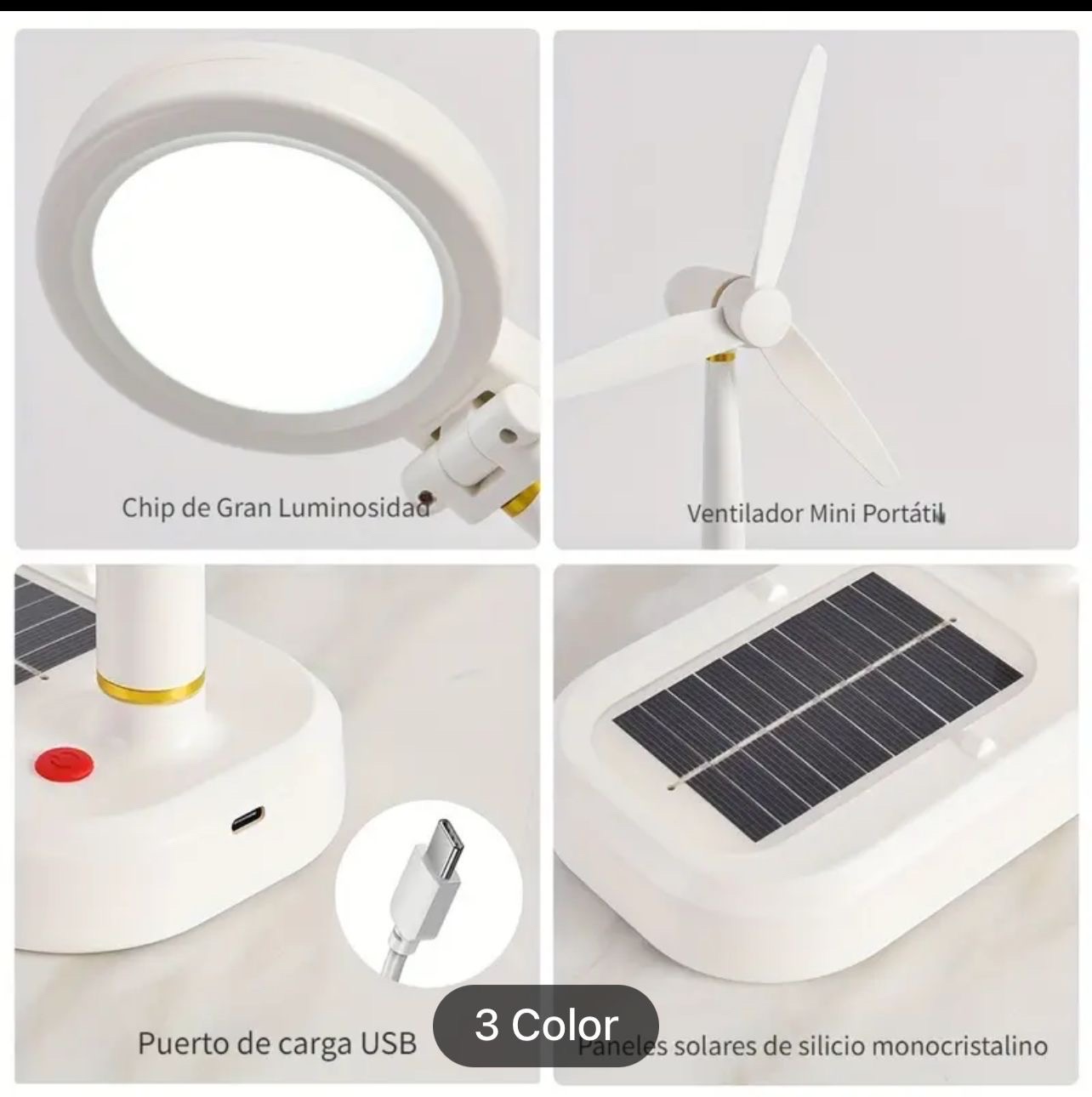 otros electronicos - Lámpara y ventilador portátil solar y recargable  1