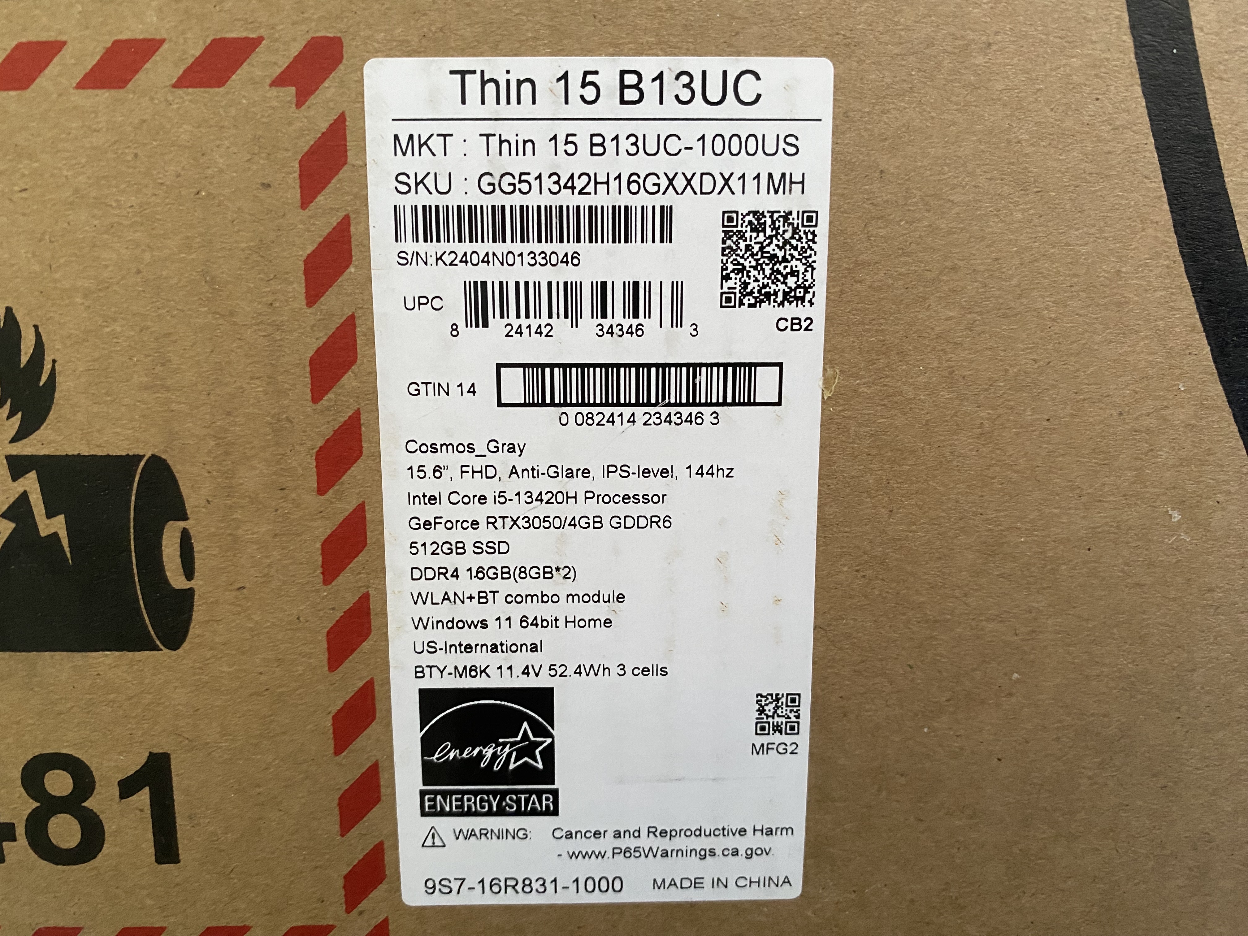computadoras y laptops - Vendo Laptop  endgame msi thin 15 b13uc
 5