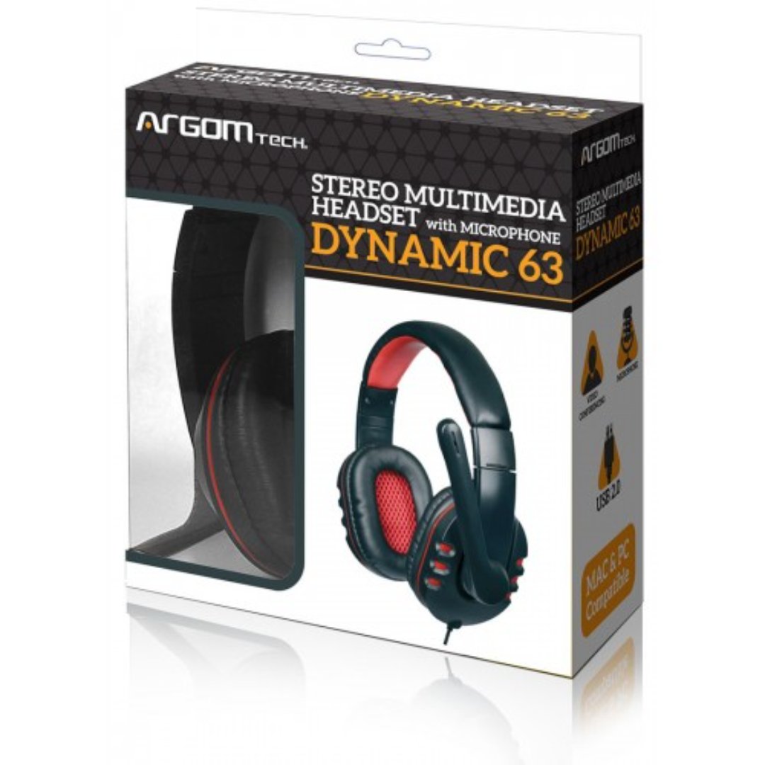 computadoras y laptops - AUDIFONO CON MICROFONO ARGOM DYNAMIC 63, ESTÉREO, USB  1