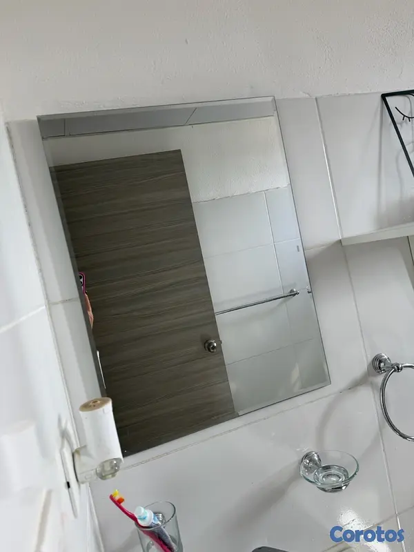 decoración y accesorios - Lavamano Blanco de baño con Espejo 5
