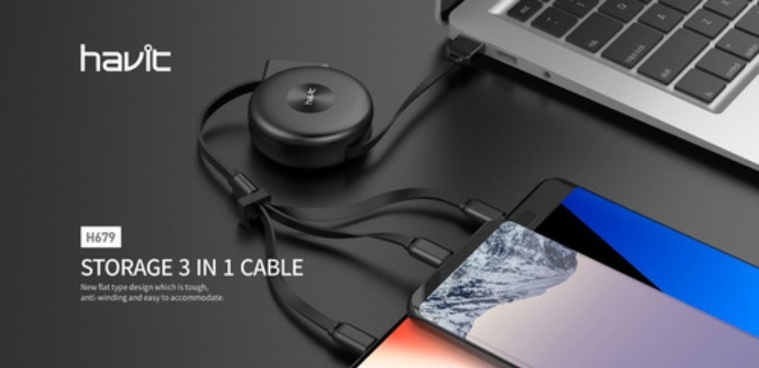 computadoras y laptops - Cable 3 En 1  Micro Usb ,Tipo C , Y  Lightning   Havit H679 2
