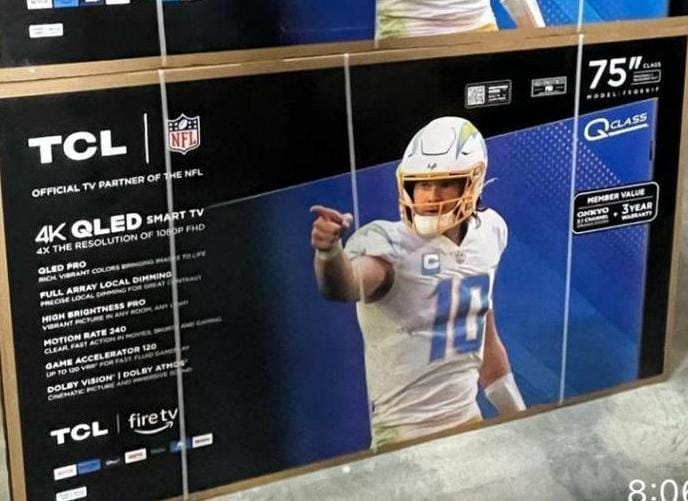 tv -  SMART TV TCL DE 75 PULGADAS QLED 4K NUEVA