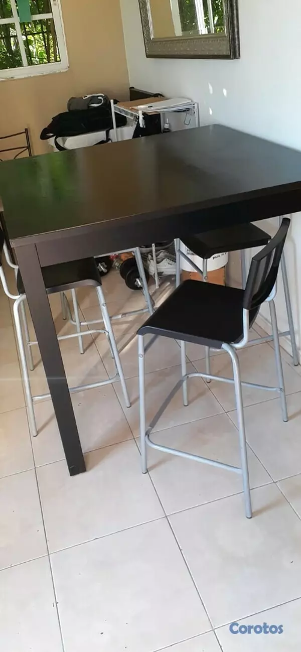 muebles y colchones - mesa alta, comedor, sillas altas,  7