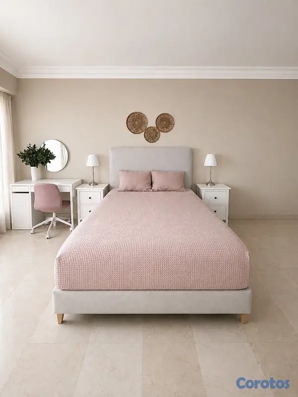 muebles y colchones - Colcha Queen Rosa Palo 4
