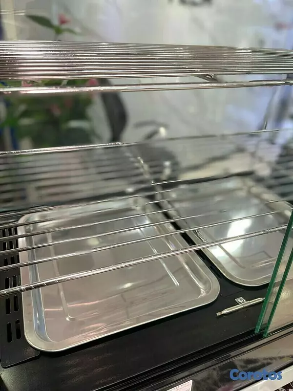 equipos profesionales - Vitrina electrica de alimentos exhibidora mostrador calentadora de comida rapida 3
