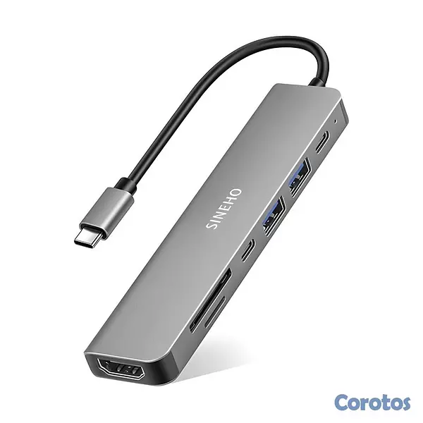 accesorios para electronica - ✅ Adaptador Hub USB Tipo C 7 en 1 – HDMI 4K MicroS 7