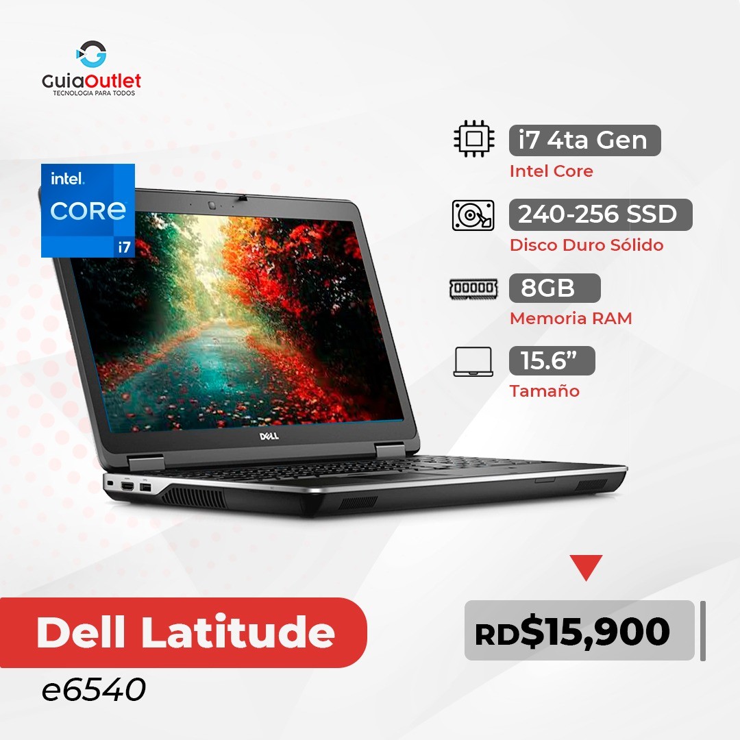 computadoras y laptops - Dell Latitude E6540 Core i7  8GB RAM, 256GB SSD  4ta Laptop 