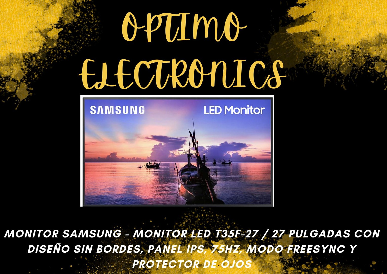 computadoras y laptops - MONITOR SAMSUNG - Monitor LED T35F-27 / 27 pulgadas