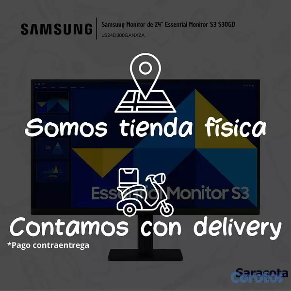computadoras y laptops - Samsung Monitor Essential 24" S3 S30GD LS24D300GAN 2