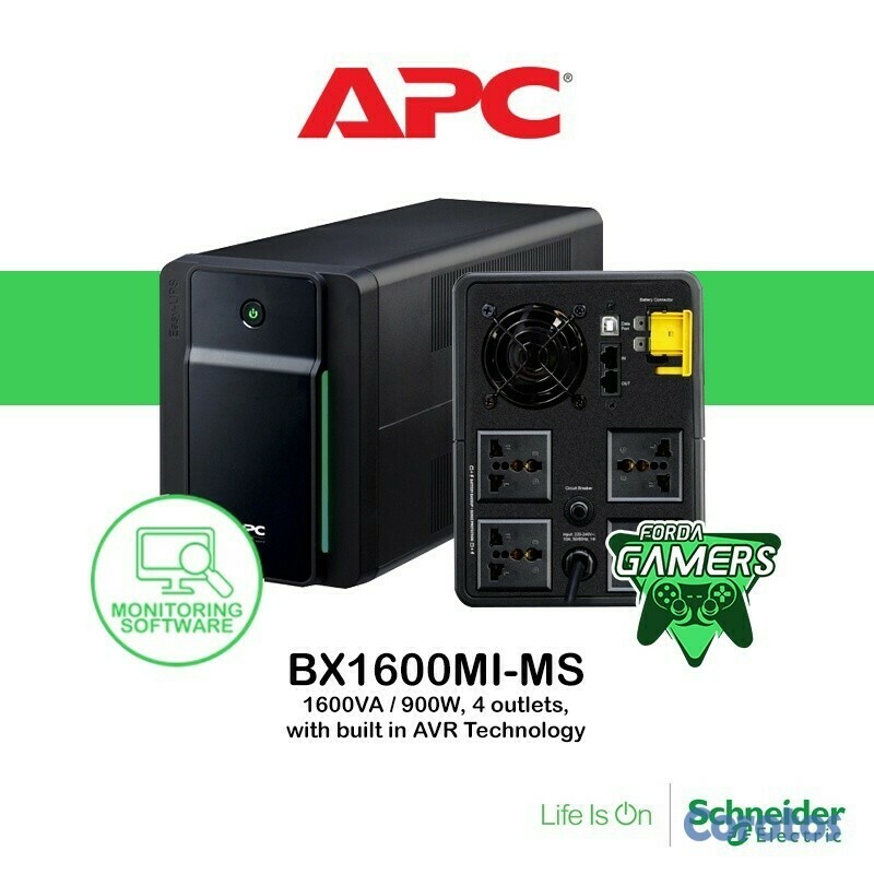 computadoras y laptops - UPS APC BX1600M-LM BACK-UPS 1600VA, 960 WATTS, 120V, AVR, 6 X NEMA 5-15R, X RJ45 1