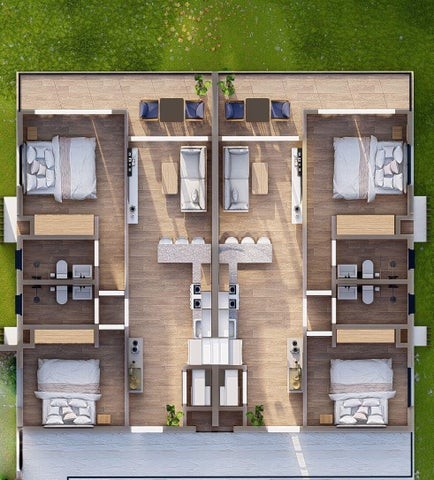 apartamentos - Proyecto en venta Punta Cana #24-446 dos dormitorios, áreas sociales 7