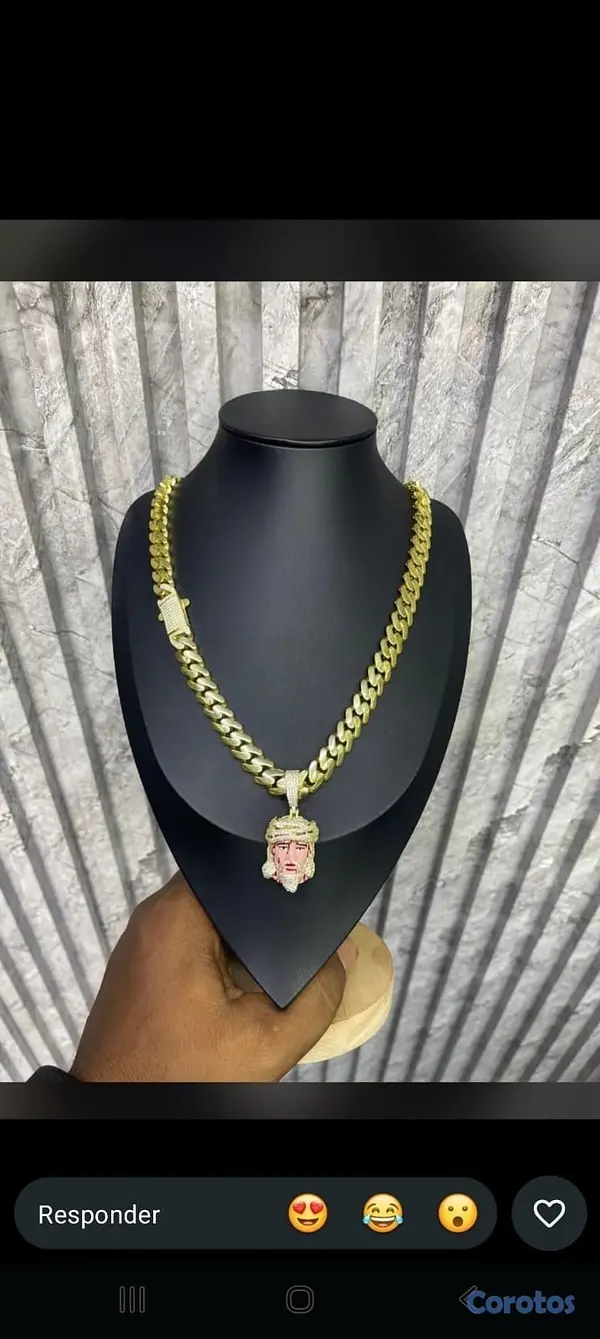 joyas, relojes y accesorios - cadena con medalla 6