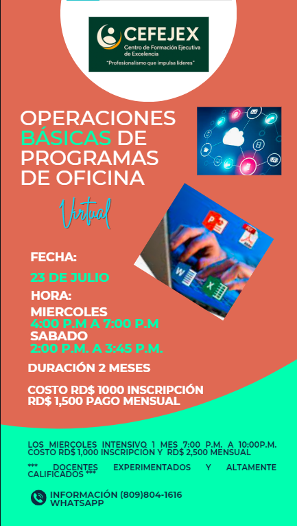 cursos y clases - Operaciones de Programas de Oficina