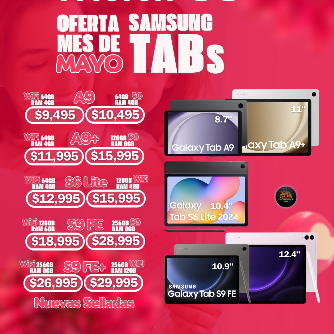 celulares y tabletas - Oferta de Mamá Samsung Galaxy Tab A9, A9+, S6 Lite, S9 Fe & S9 FE+ Nuevas Sella 0