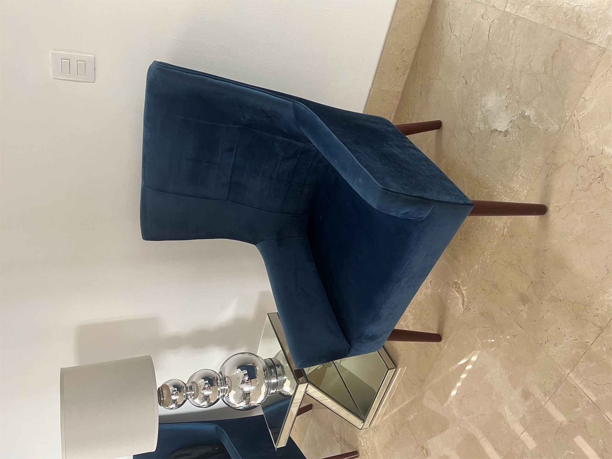 muebles y colchones - 2 sillas azules para sala o recibidor 2