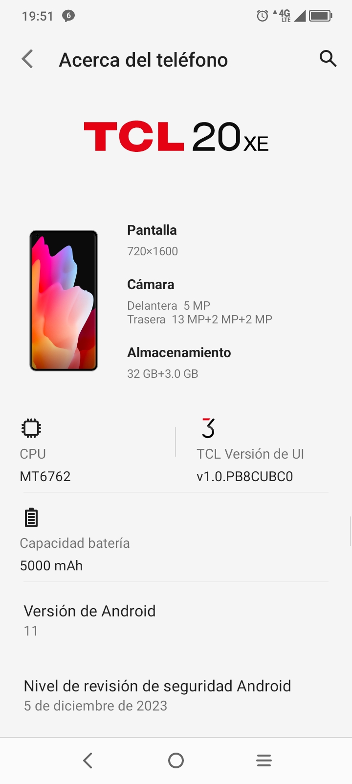 celulares y tabletas - celular TCL20xe