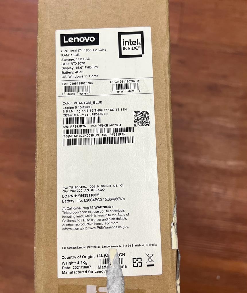 celulares y tabletas - Lenovo Legion 5 RTX3070 Intel i7 16GB/1TB 2