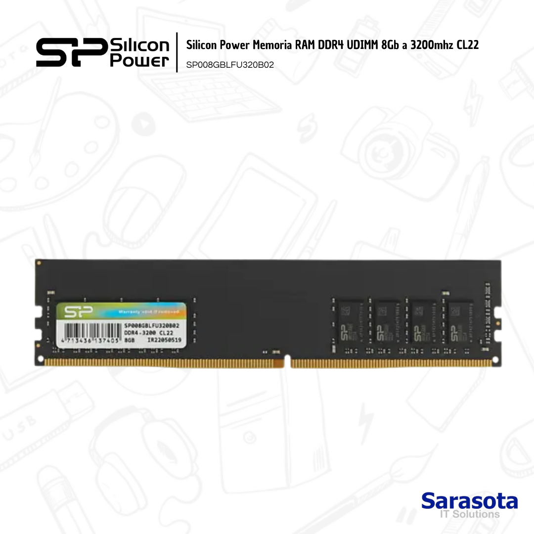 accesorios para electronica - Silicon Power Memoria RAM DDR4 UDIMM 8Gb a 3200mhz 0