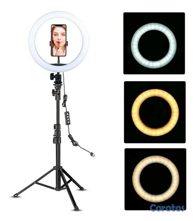 accesorios para electronica - Aro de luz de 8 pulgadas con trípode de 80 pulgadas 1