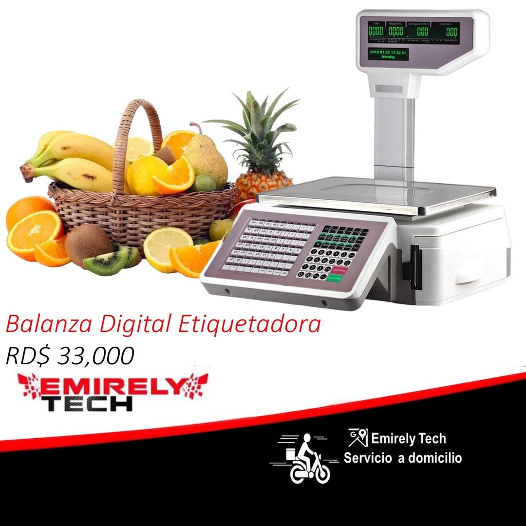 otros electronicos - Balanza etiquetadora label 30kg peso