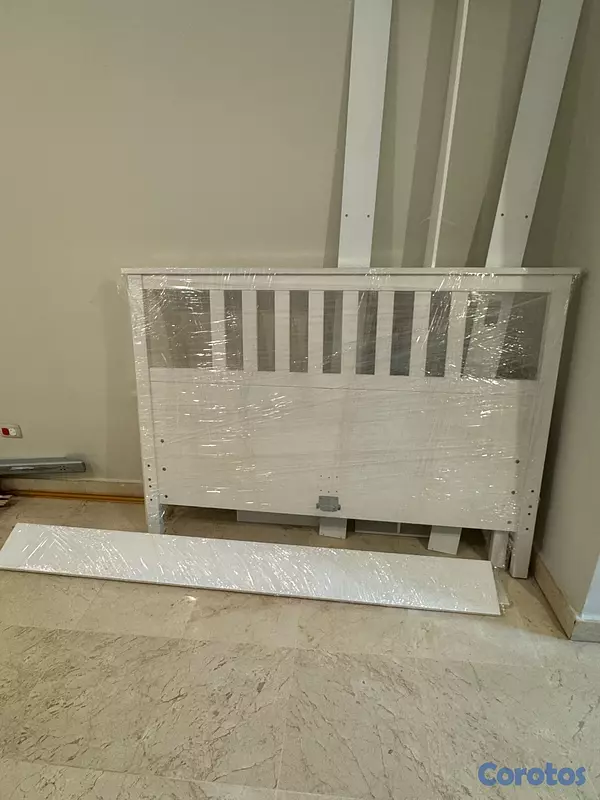 muebles y colchones - cama queen blanca IKEA  3
