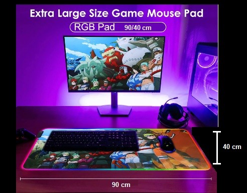computadoras y laptops - Mouse Pad RGB de Naruto  dimensión 90/40