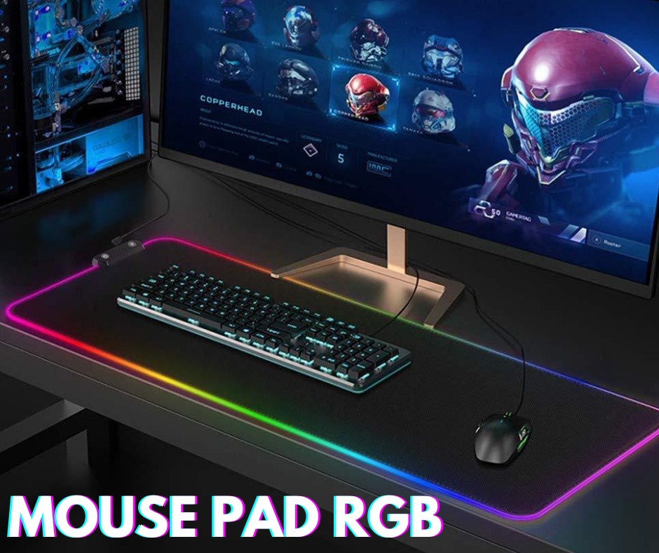 accesorios para electronica - Mousepad Gaming HY-001 RGB de escritorio para Teclado y mouse, Goma Impermeable  0