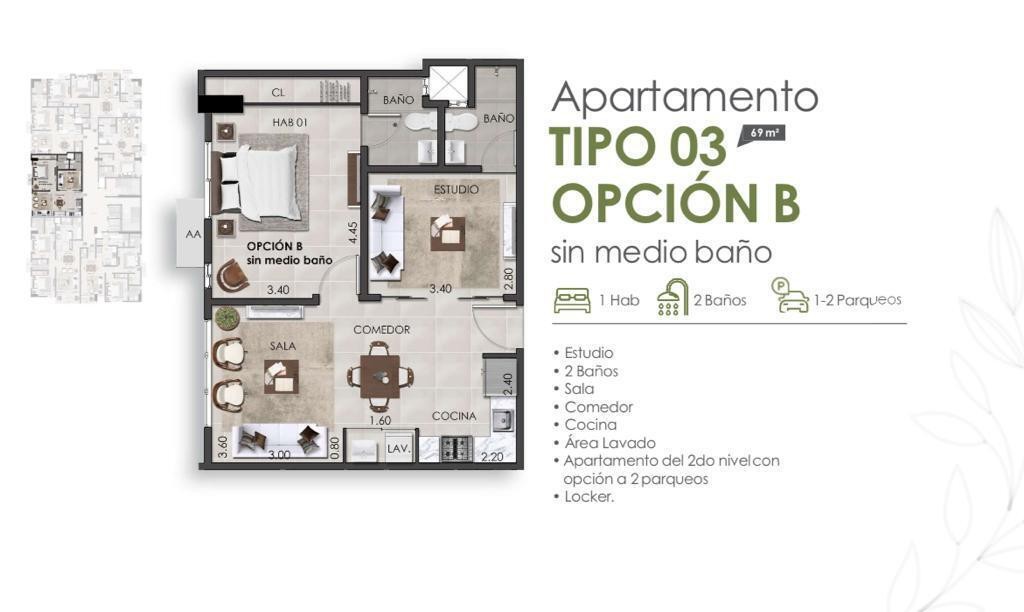 apartamentos - Oportunidad Apartamento en Venta Evaristo Morales de Una Habitación. 9