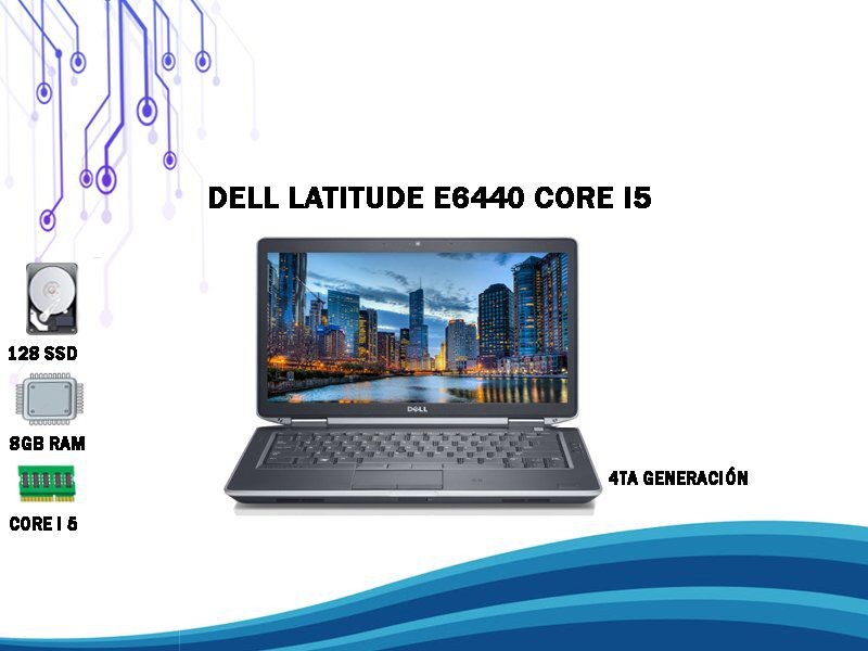 computadoras y laptops - Laptop Dell Latitude E6440 Core i5 128 SSD  8GB RAM 14 Pulgada 4ta Generación